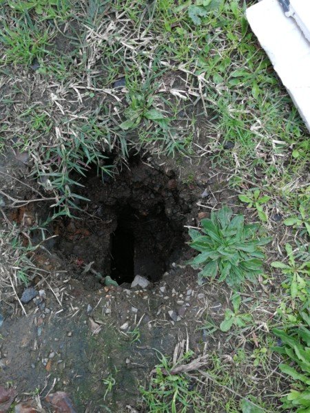 the hole in the driveway and how to fix it